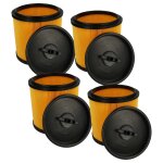 Vhbw 4x filtre pliss� compatible avec dexter vod 1530 swc 30l, vq 1420 sfd 20l aspirateur - noir / jaune ...