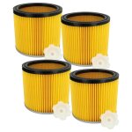 Vhbw 4x filtre pliss� remplacement pour bosch 2 607 432 001, 2607432001 pour aspirateur - jaune / noir ...
