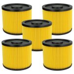 Vhbw lot de 5x filtres � cartouche compatible avec einhell b - nt 1250, bt - vc 1250 - 2, as 1400 inox, ...