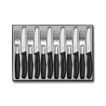 Victorinox 6. 7833. 12 mnagre 12 pices swissclassic en acier inox 18 / 10, manche polypropylne noir ...