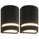Vidaxl appliques murales d'extrieur 2 pcs 35 w noir demi - rond