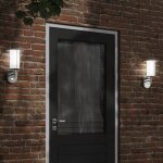 Vidaxl applique murale d'extrieur et capteur argent acier inoxydable