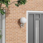 Vidaxl applique murale ext�rieure avec capteur argent acier inoxydable ip44