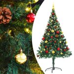 Vidaxl arbre de no?l artificiel avec boules et led vert 150 cm