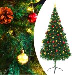Vidaxl arbre de no?l artificiel avec boules et led vert 210 cm