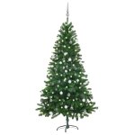 Vidaxl arbre de no?l artificiel avec led et boules 180 cm vert