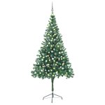 Vidaxl arbre de no?l artificiel avec led et boules 210 cm 910 branches