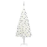 Vidaxl arbre de no?l artificiel avec led et boules blanc 210 cm pvc