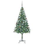 Vidaxl arbre de no?l artificiel led et boules et pommes de pin 180 cm