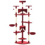 Vidaxl arbre a chat avec griffoirs en sisal 203 cm rouge et blanc