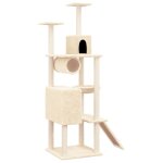 Vidaxl arbre a chat avec griffoirs en sisal crme 168 cm