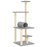 Vidaxl arbre a chat avec griffoirs en sisal gris clair 136 cm