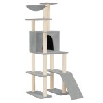 Vidaxl arbre a chat avec griffoirs en sisal gris clair 166 cm