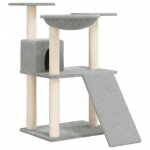 Vidaxl arbre a chat avec griffoirs en sisal gris clair 83 cm