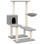 Vidaxl arbre a chat avec griffoirs en sisal gris clair 94, 5 cm