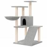 Vidaxl arbre a chat avec griffoirs en sisal gris clair 94 cm
