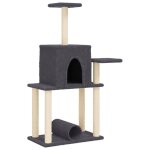 Vidaxl arbre a chat avec griffoirs en sisal gris fonc 122 cm