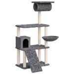Vidaxl arbre a chat avec griffoirs en sisal gris fonc 131 cm
