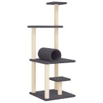 Vidaxl arbre a chat avec griffoirs en sisal gris fonc 136 cm