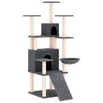 Vidaxl arbre a chat avec griffoirs en sisal gris fonc 154 cm