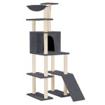 Vidaxl arbre a chat avec griffoirs en sisal gris fonc 166 cm
