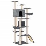 Vidaxl arbre a chat avec griffoirs en sisal gris fonc 191 cm