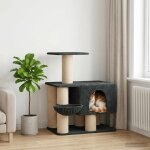 Vidaxl arbre a chat avec poteaux a griffer en sisal gris fonc� 96 cm