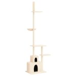 Vidaxl arbre a chat du sol au plafond crme 250, 5 - 276, 5 cm