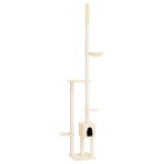 Vidaxl arbre a chat du sol au plafond crme 258, 5 - 284, 5 cm