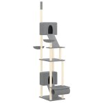 Vidaxl arbre a chat du sol au plafond gris clair 277 - 303 cm