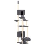 Vidaxl arbre a chat du sol au plafond gris fonc 277 - 303 cm