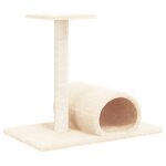 Vidaxl arbre a chat avec tunnel cr�me 60x34, 5x50 cm