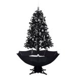 Vidaxl arbre de no?l neigeux avec base de parapluie noir 170 cm pvc