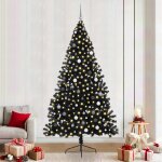 Vidaxl arbre de noël artificiel demi noir 240 cm pvc Vidaxl arbre de noël artificiel demi noir 240 cm pvc