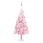 Vidaxl arbre de no�l artificiel avec led et boules rose 180 cm pvc