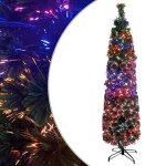 Vidaxl arbre de no�l artificiel mince et support 180 cm fibre optique