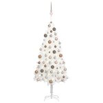 Vidaxl arbre de no�l artificiel pr� - �clair� et boules blanc 120 cm