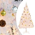 Vidaxl arbre de no�l artificiel pr� - �clair� avec boules blanc 210 cm