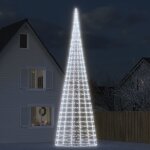 Vidaxl arbre de no�l lumineux sur m�t de drapeau 3000 led blanc 800 cm