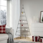Vidaxl arbre de no�l en m�tal pour d�coration noir 180 cm