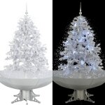 Vidaxl arbre de nol neigeux avec base de parapluie blanc 140 cm