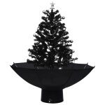 Vidaxl arbre de no�l neigeux avec base de parapluie noir 75 cm pvc