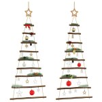 Vidaxl arbres de no�l suspendus et �toiles sup�rieures 2 pcs 55x120 cm