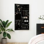 Vidaxl armoire  bijoux avec miroir et clairage led mural noir