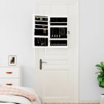 Vidaxl armoire  bijoux avec miroir et clairage led mural blanc