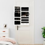 Vidaxl armoire  bijoux avec miroir et clairage led mural blanc
