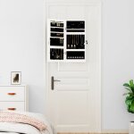 Vidaxl armoire  bijoux avec miroir et clairage led mural blanc