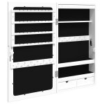 Vidaxl armoire  bijoux avec miroir et clairage led mural blanc
