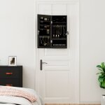 Vidaxl armoire  bijoux avec miroir et clairage led mural noir