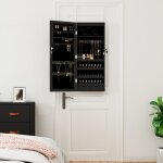 Vidaxl armoire � bijoux avec miroir et �clairage led mural noir